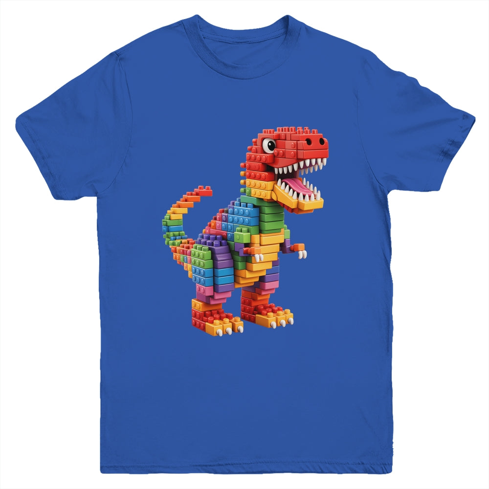Master Builder Men Boys Kids Building Bricks Dinosaur T-Rex Youth Shirt | siriusteestore