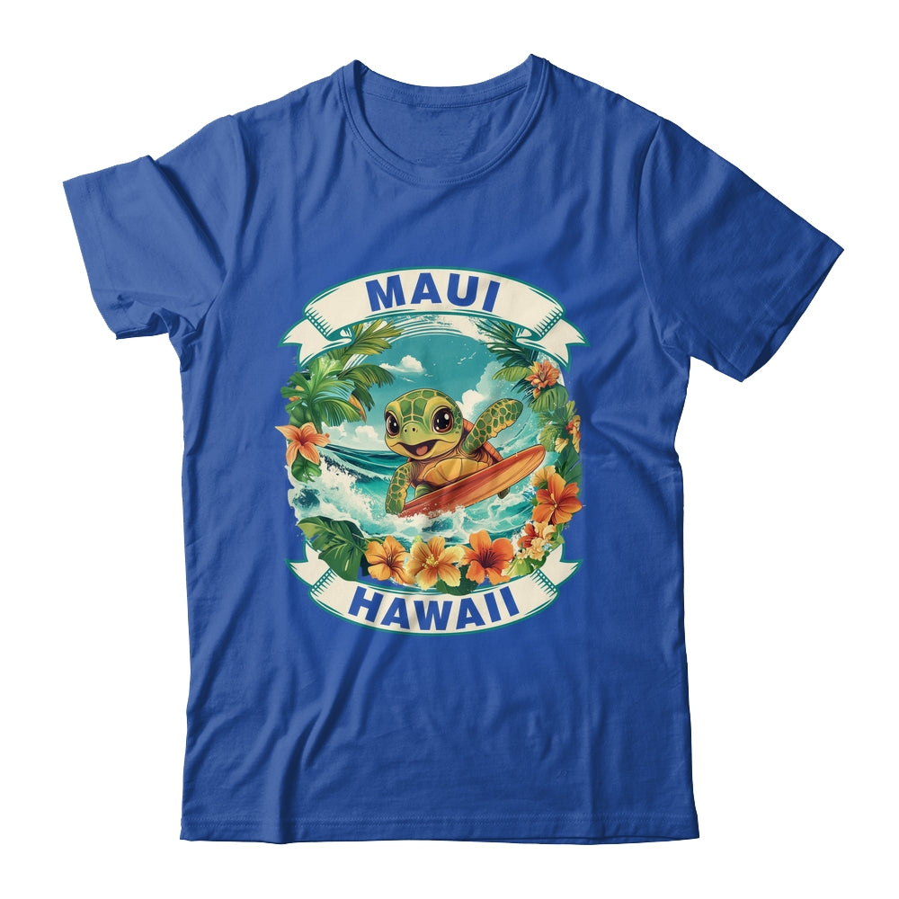 Maui Hawaii Cute Sea Turtle Surfing Summer Vacation Shirt & Tank Top | siriusteestore