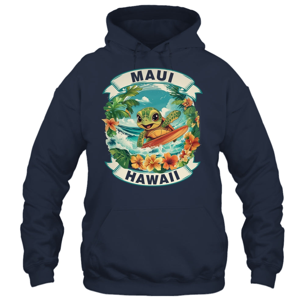Maui Hawaii Cute Sea Turtle Surfing Summer Vacation Shirt & Tank Top | siriusteestore