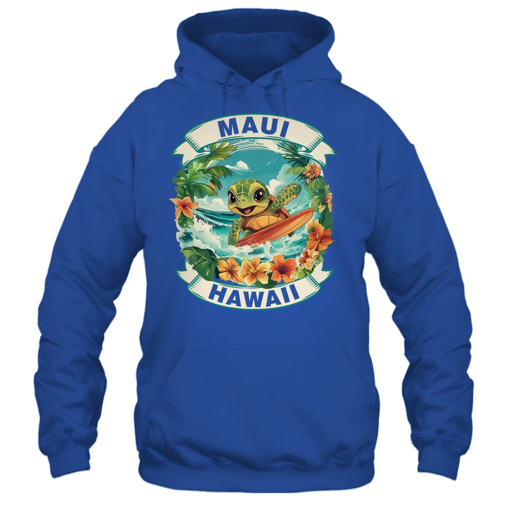 Maui Hawaii Cute Sea Turtle Surfing Summer Vacation Shirt & Tank Top | siriusteestore