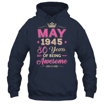 May 1945 80 Years Of Being Awesome Retro 80th Birthday Shirt & Tank Top | siriusteestore
