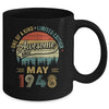 May 1948 Vintage 75 Years Old Retro 75th Birthday Mug | siriusteestore