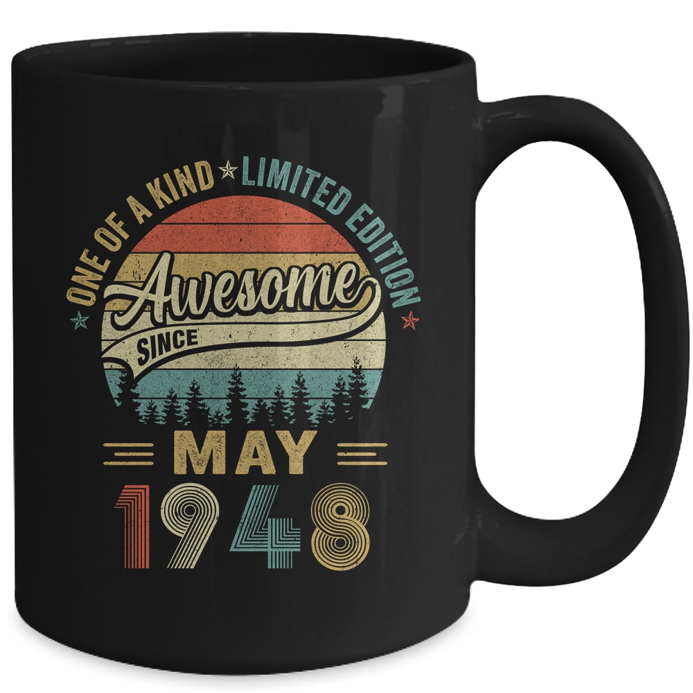 May 1948 Vintage 75 Years Old Retro 75th Birthday Mug | siriusteestore