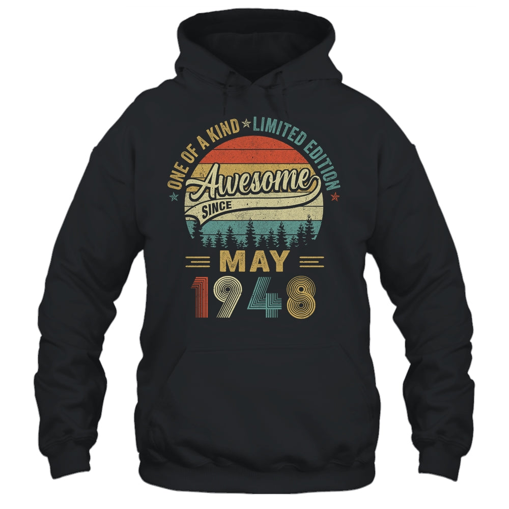 May 1948 Vintage 75 Years Old Retro 75th Birthday Shirt & Hoodie | siriusteestore