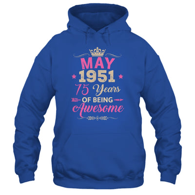 May 1951 75 Years Of Being Awesome Retro 75th Birthday Shirt & Tank Top | siriusteestore