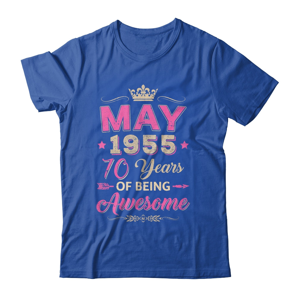 May 1955 70 Years Of Being Awesome Retro 70th Birthday Shirt & Tank Top | siriusteestore