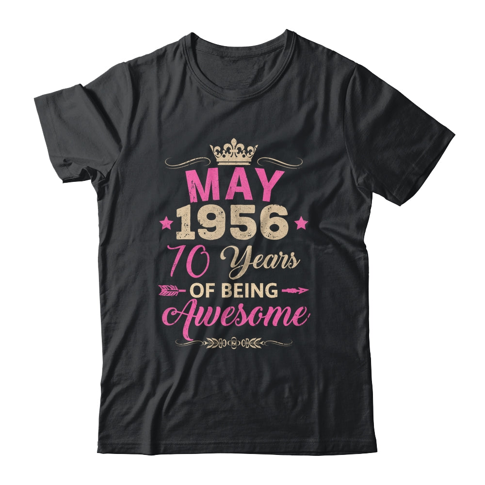 May 1956 70 Years Of Being Awesome Retro 70th Birthday Shirt & Tank Top | siriusteestore