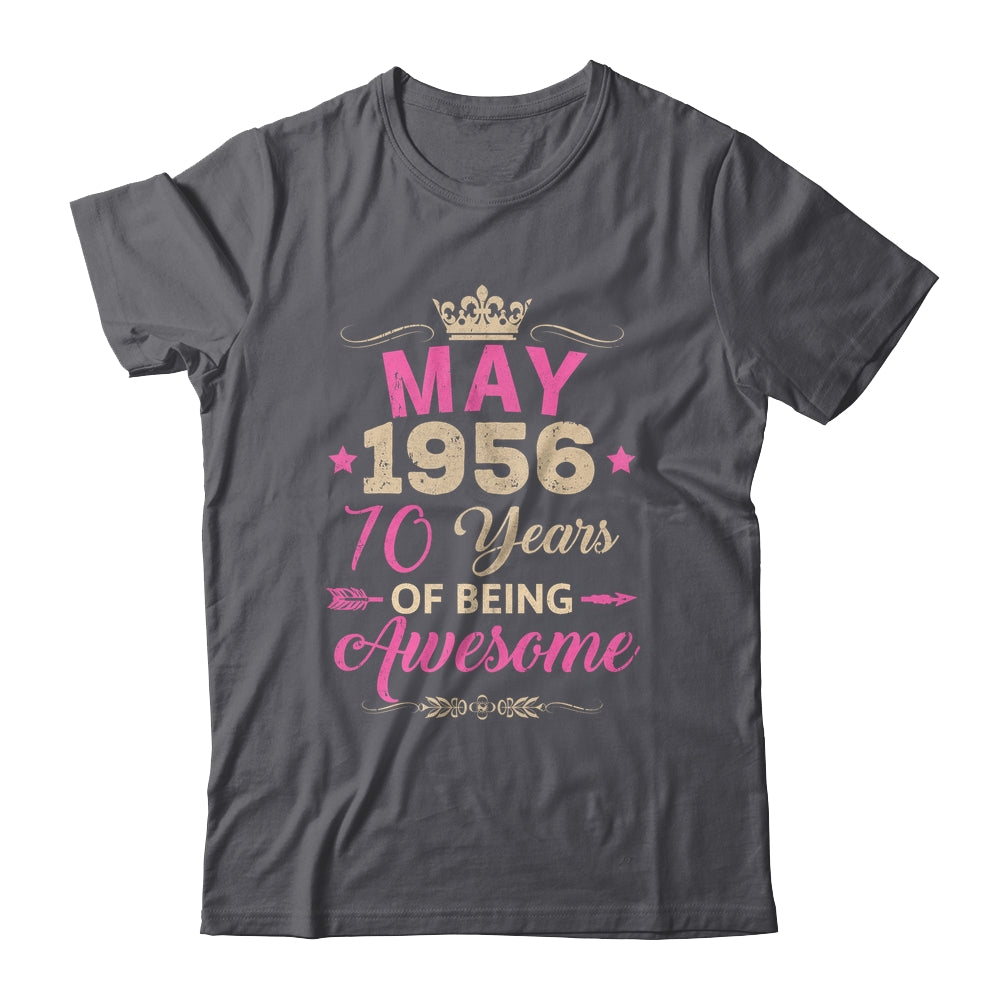 May 1956 70 Years Of Being Awesome Retro 70th Birthday Shirt & Tank Top | siriusteestore