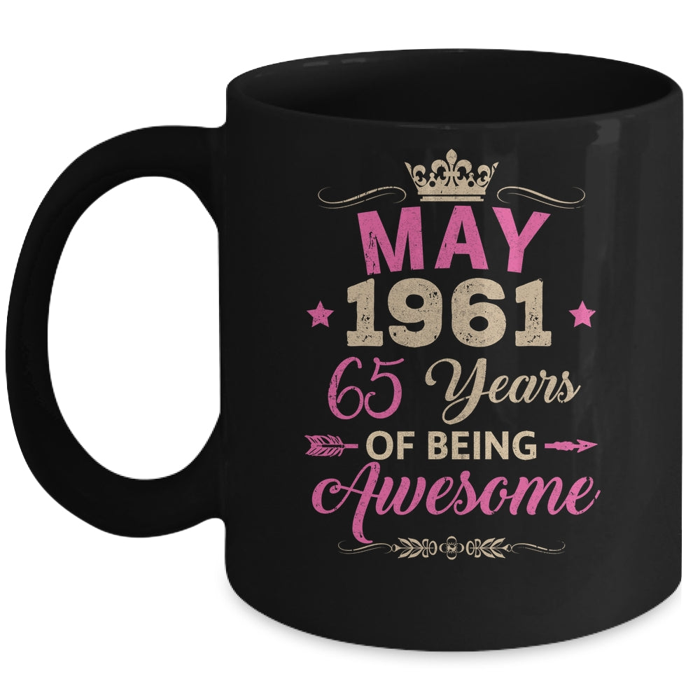 May 1961 65 Years Of Being Awesome Retro 65th Birthday Mug | siriusteestore