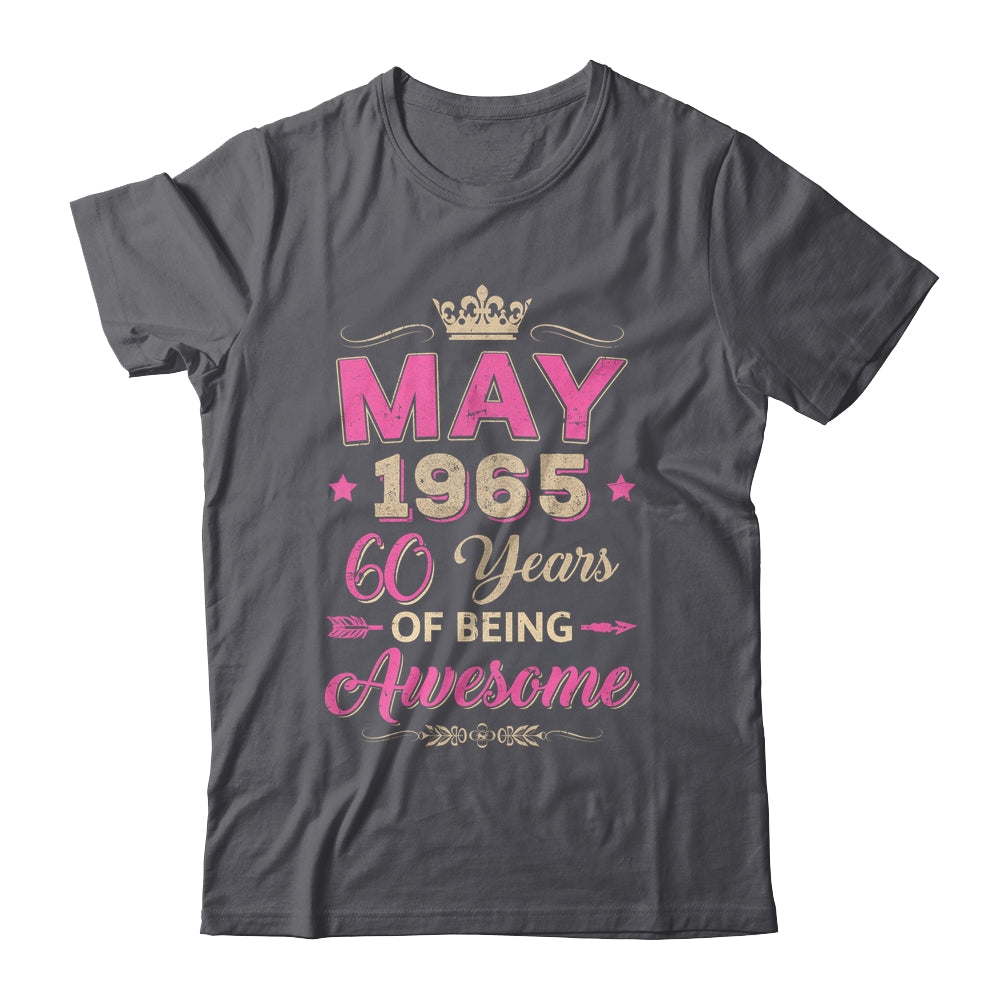 May 1965 60 Years Of Being Awesome Retro 60th Birthday Shirt & Tank Top | siriusteestore