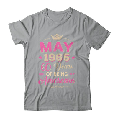 May 1965 60 Years Of Being Awesome Retro 60th Birthday Shirt & Tank Top | siriusteestore