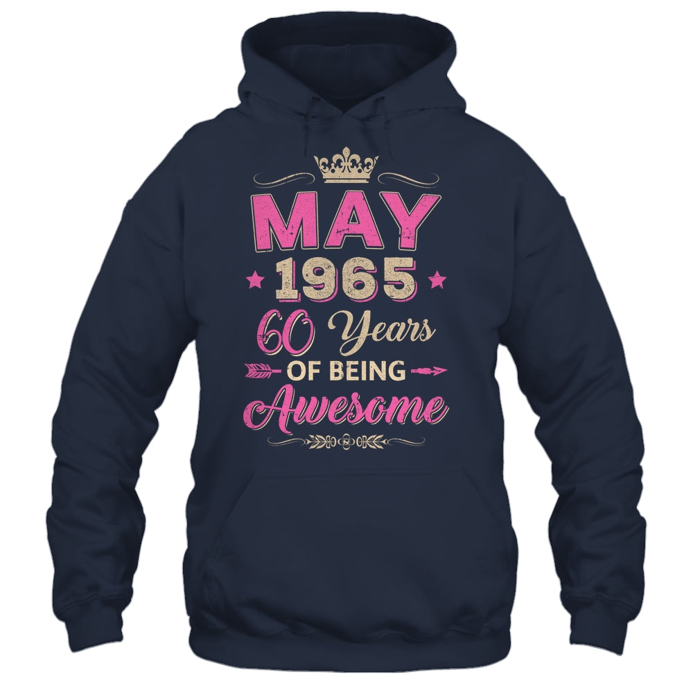 May 1965 60 Years Of Being Awesome Retro 60th Birthday Shirt & Tank Top | siriusteestore