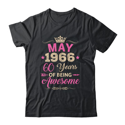May 1966 60 Years Of Being Awesome Retro 60th Birthday Shirt & Tank Top | siriusteestore