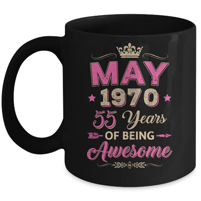 May 1970 55 Years Of Being Awesome Retro 55th Birthday Mug | siriusteestore