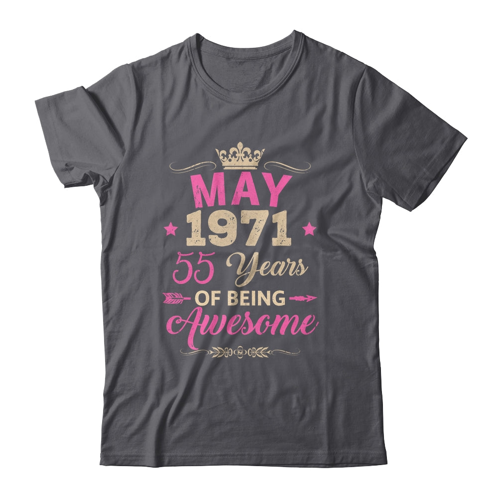 May 1971 55 Years Of Being Awesome Retro 55th Birthday Shirt & Tank Top | siriusteestore