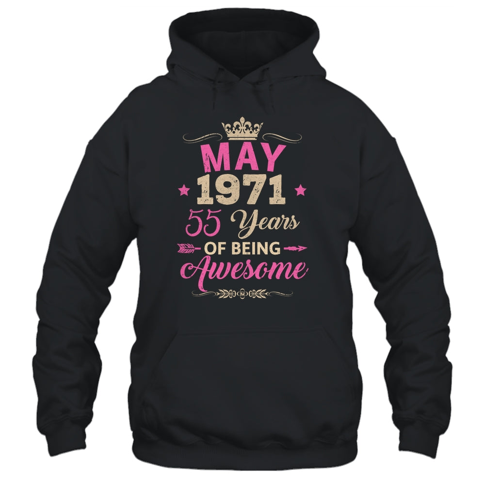May 1971 55 Years Of Being Awesome Retro 55th Birthday Shirt & Tank Top | siriusteestore