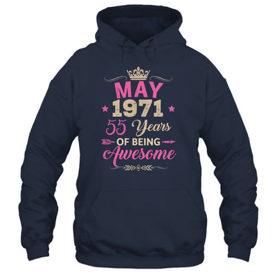 May 1971 55 Years Of Being Awesome Retro 55th Birthday Shirt & Tank Top | siriusteestore