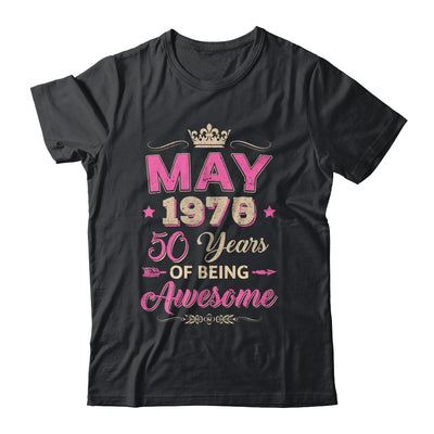 May 1975 50 Years Of Being Awesome Retro 50th Birthday Shirt & Tank Top | siriusteestore