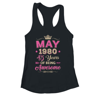 May 1980 45 Years Of Being Awesome Retro 45th Birthday Shirt & Tank Top | siriusteestore