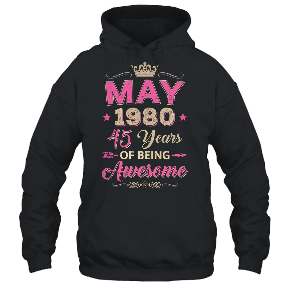 May 1980 45 Years Of Being Awesome Retro 45th Birthday Shirt & Tank Top | siriusteestore
