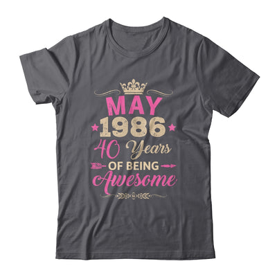 May 1986 40 Years Of Being Awesome Retro 40th Birthday Shirt & Tank Top | siriusteestore