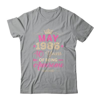 May 1986 40 Years Of Being Awesome Retro 40th Birthday Shirt & Tank Top | siriusteestore