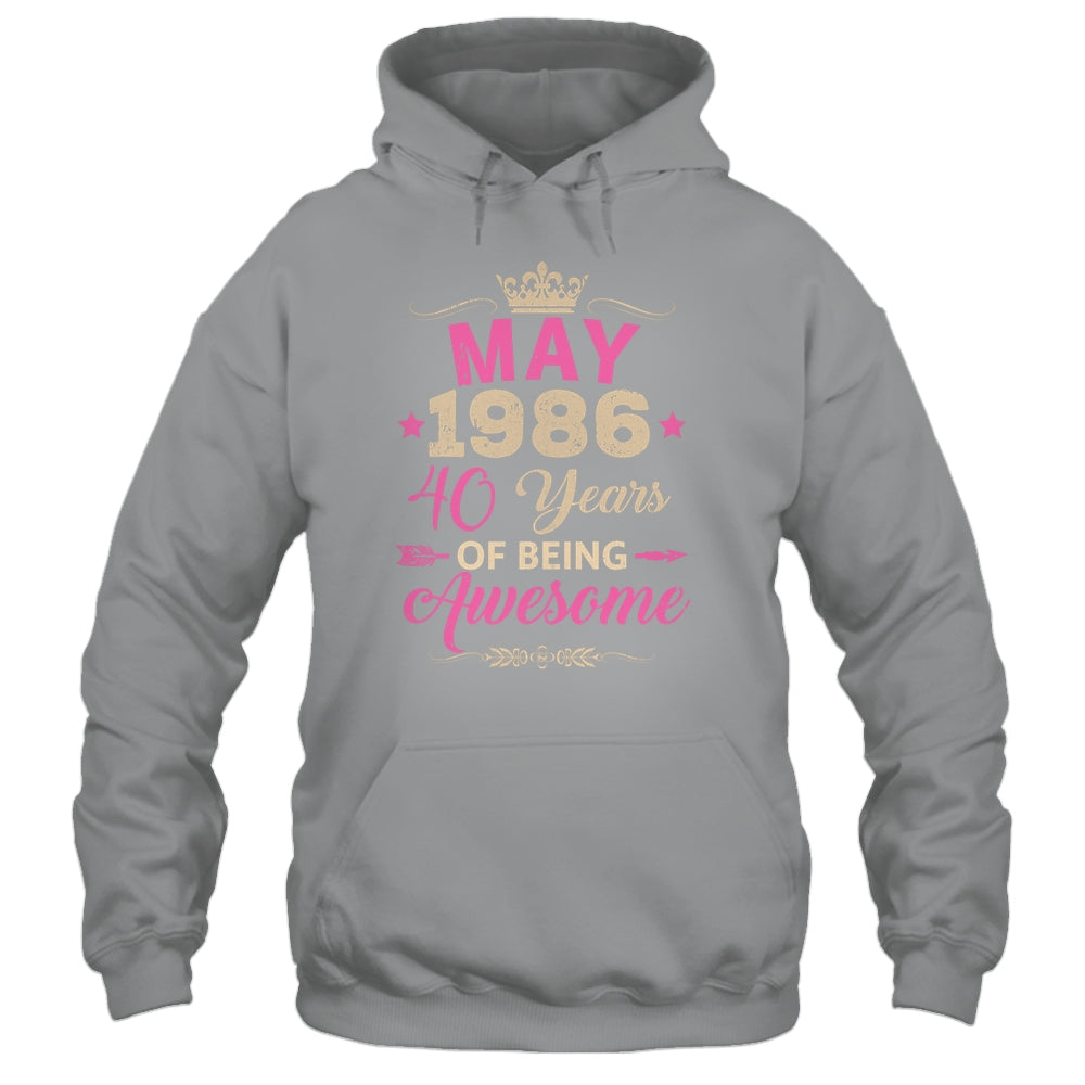May 1986 40 Years Of Being Awesome Retro 40th Birthday Shirt & Tank Top | siriusteestore