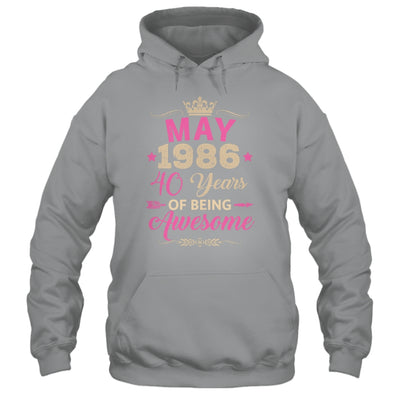 May 1986 40 Years Of Being Awesome Retro 40th Birthday Shirt & Tank Top | siriusteestore