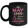 May 1990 35 Years Of Being Awesome Retro 35th Birthday Mug | siriusteestore