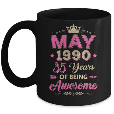 May 1990 35 Years Of Being Awesome Retro 35th Birthday Mug | siriusteestore