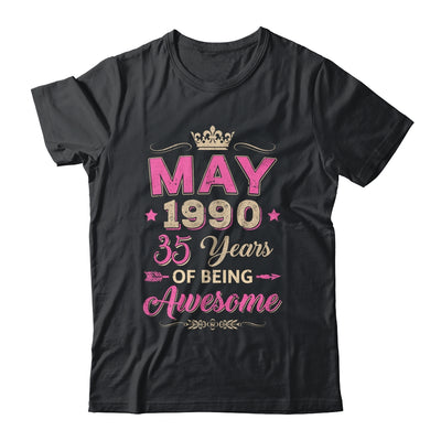 May 1990 35 Years Of Being Awesome Retro 35th Birthday Shirt & Tank Top | siriusteestore