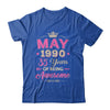 May 1990 35 Years Of Being Awesome Retro 35th Birthday Shirt & Tank Top | siriusteestore