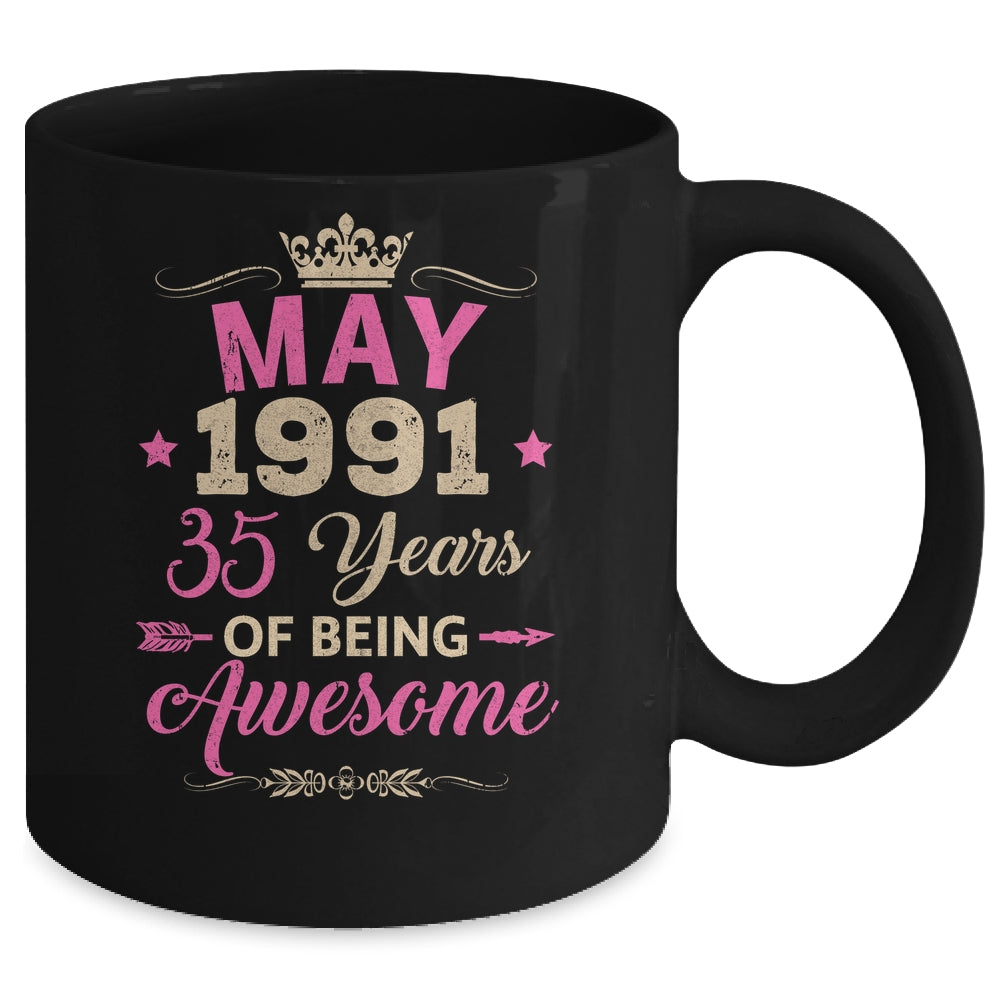 May 1991 35 Years Of Being Awesome Retro 35th Birthday Mug | siriusteestore