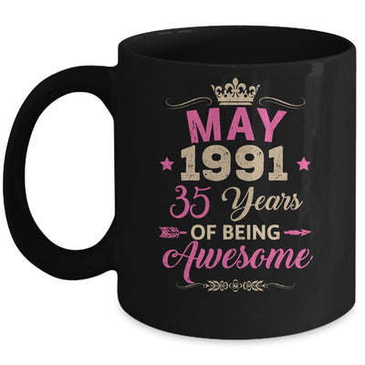 May 1991 35 Years Of Being Awesome Retro 35th Birthday Mug | siriusteestore