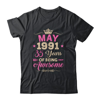 May 1991 35 Years Of Being Awesome Retro 35th Birthday Shirt & Tank Top | siriusteestore