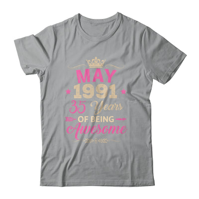 May 1991 35 Years Of Being Awesome Retro 35th Birthday Shirt & Tank Top | siriusteestore