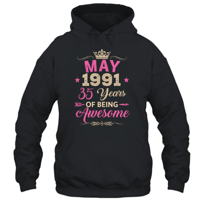 May 1991 35 Years Of Being Awesome Retro 35th Birthday Shirt & Tank Top | siriusteestore