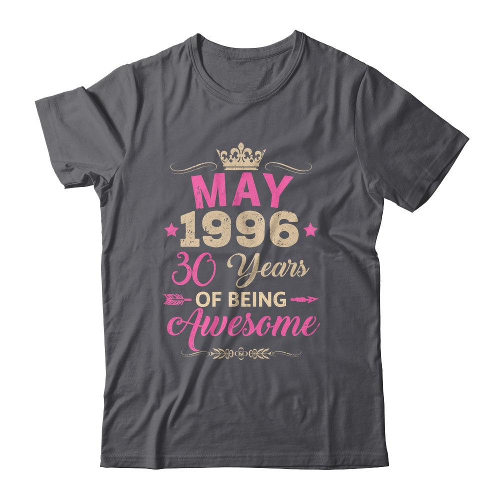 May 1996 30 Years Of Being Awesome Retro 30th Birthday Shirt & Tank Top | siriusteestore