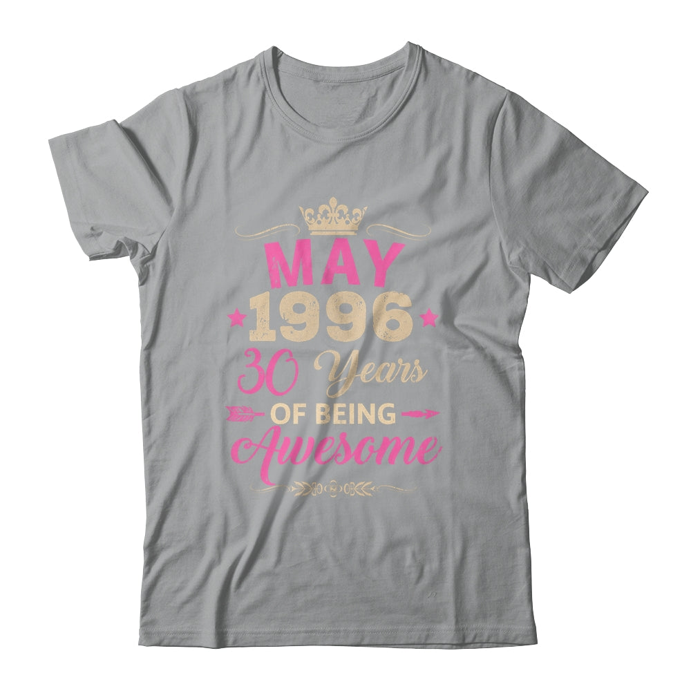 May 1996 30 Years Of Being Awesome Retro 30th Birthday Shirt & Tank Top | siriusteestore