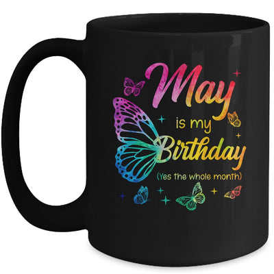 May Birthday For Women Girls Butterfly Tie Dye Theme Mug | siriusteestore