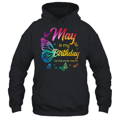 May Birthday For Women Girls Butterfly Tie Dye Theme Shirt & Tank Top | siriusteestore