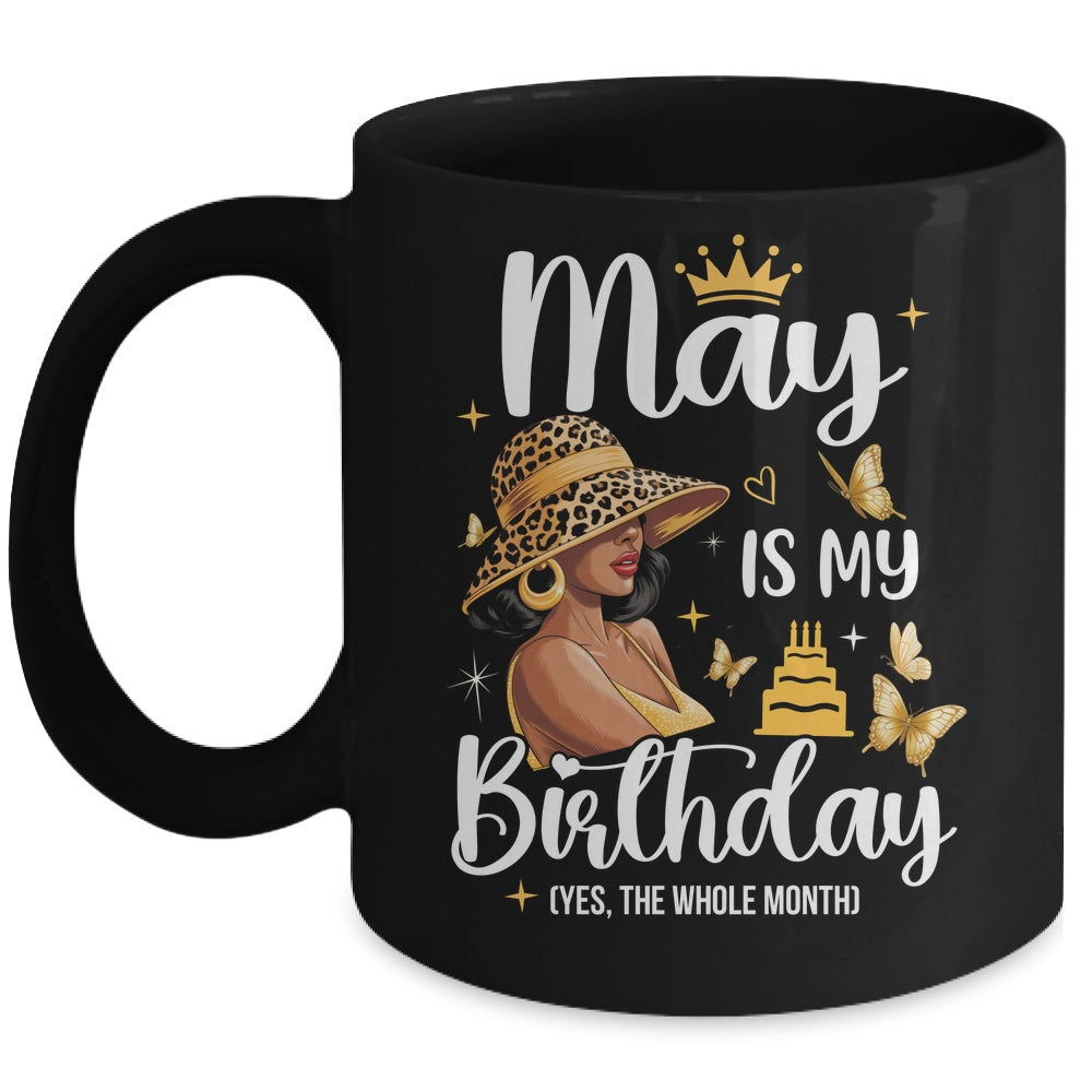 May Is My Birthday African American Woman Birthday Queen Mug | siriusteestore
