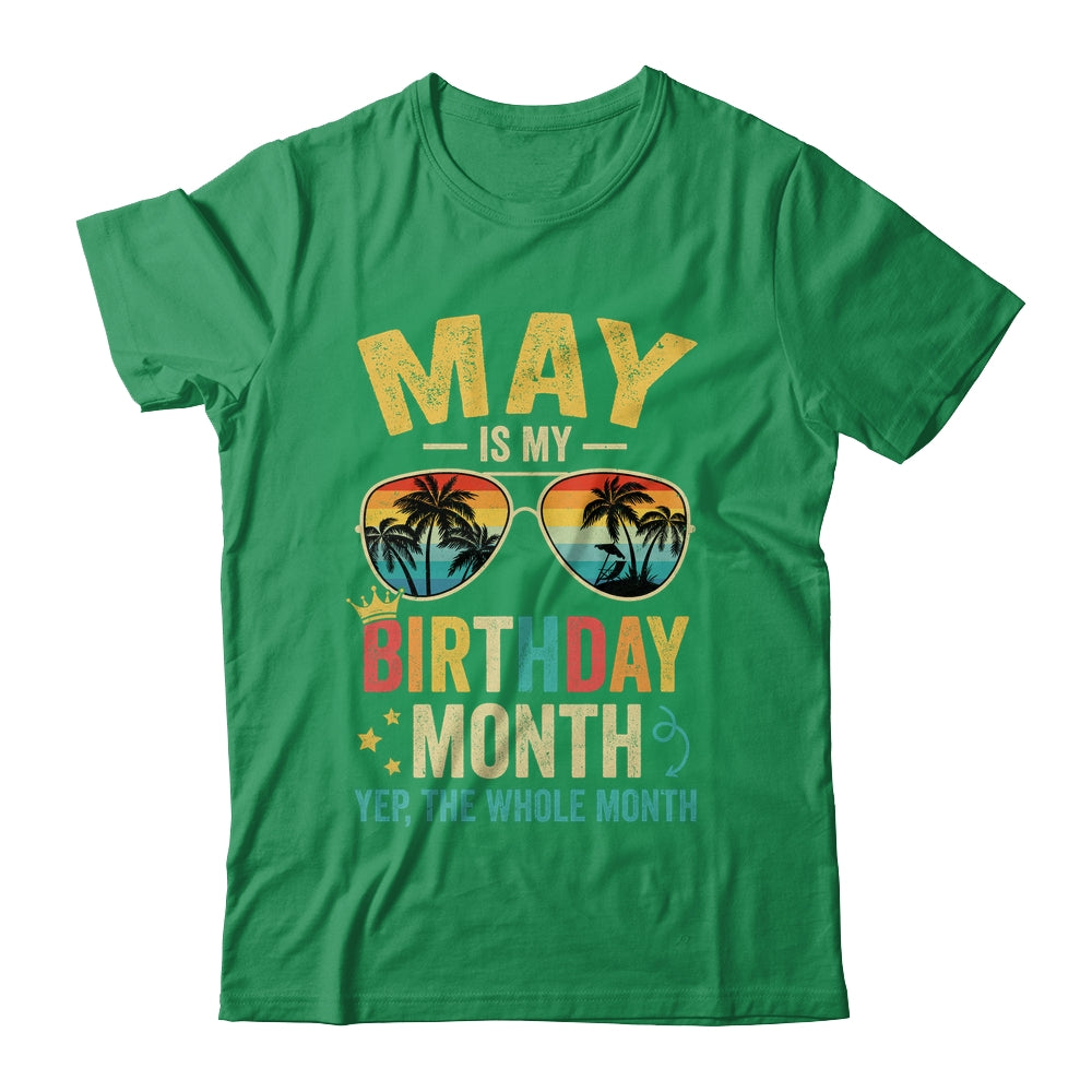 May Is My Birthday Retro Sunglasses Funny Birthday Shirt & Hoodie | siriusteestore