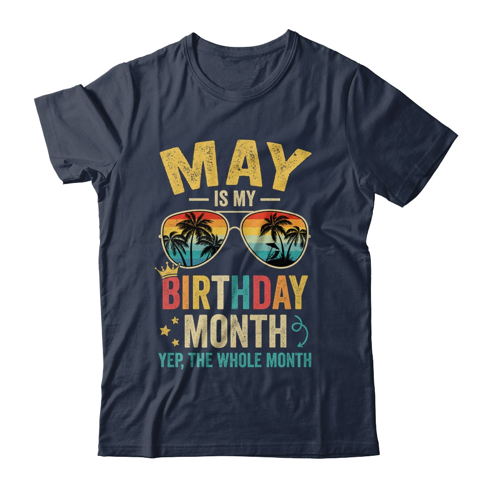 May Is My Birthday Retro Sunglasses Funny Birthday Shirt & Hoodie | siriusteestore