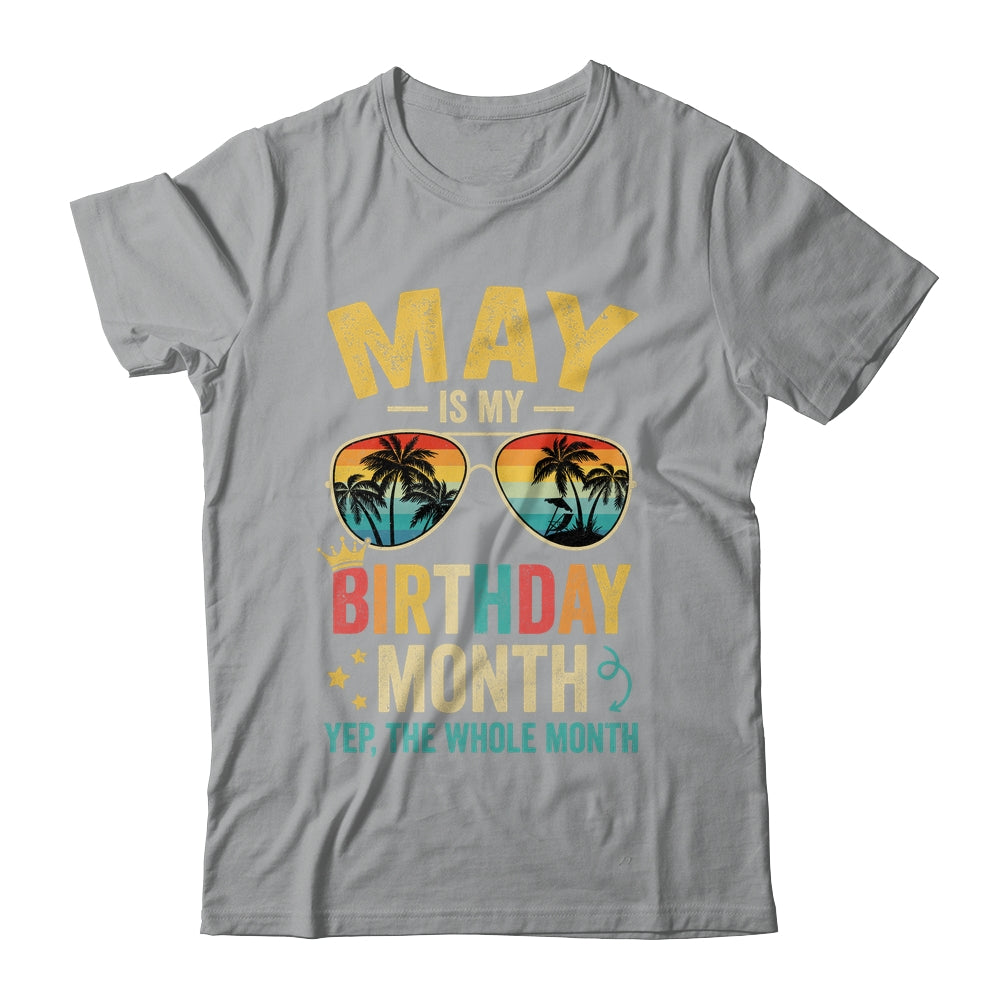 May Is My Birthday Retro Sunglasses Funny Birthday Shirt & Hoodie | siriusteestore