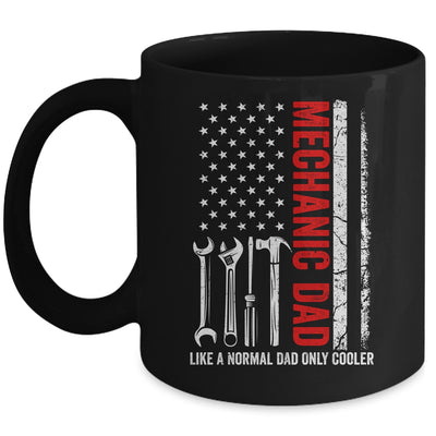 Mechanic Dad Like A Normal Dad Only Cooler USA Flag Mechanic Mug | siriusteestore