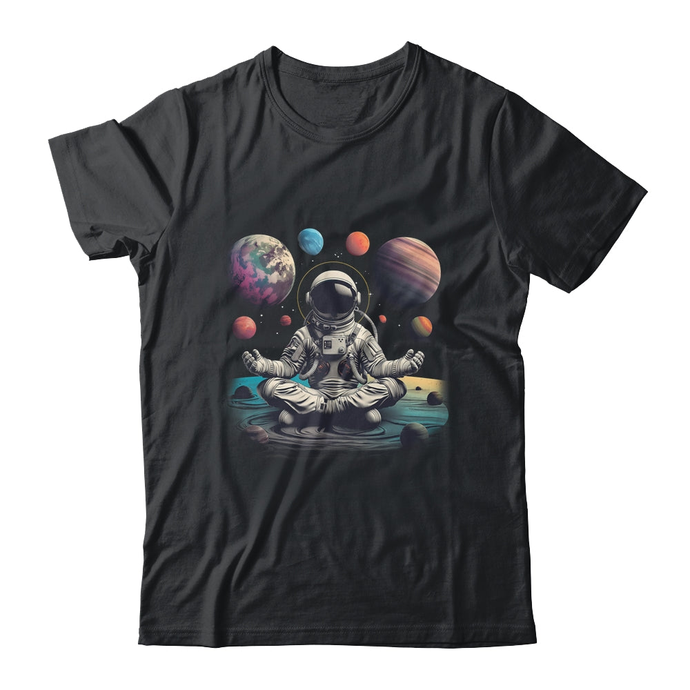 Meditating Astronaut Planets Meditation Outer Space Shirt & Tank Top | siriusteestore