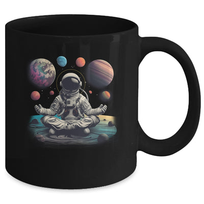 Meditating Astronaut Planets Meditation Outer Space Mug | siriusteestore