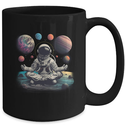 Meditating Astronaut Planets Meditation Outer Space Mug | siriusteestore
