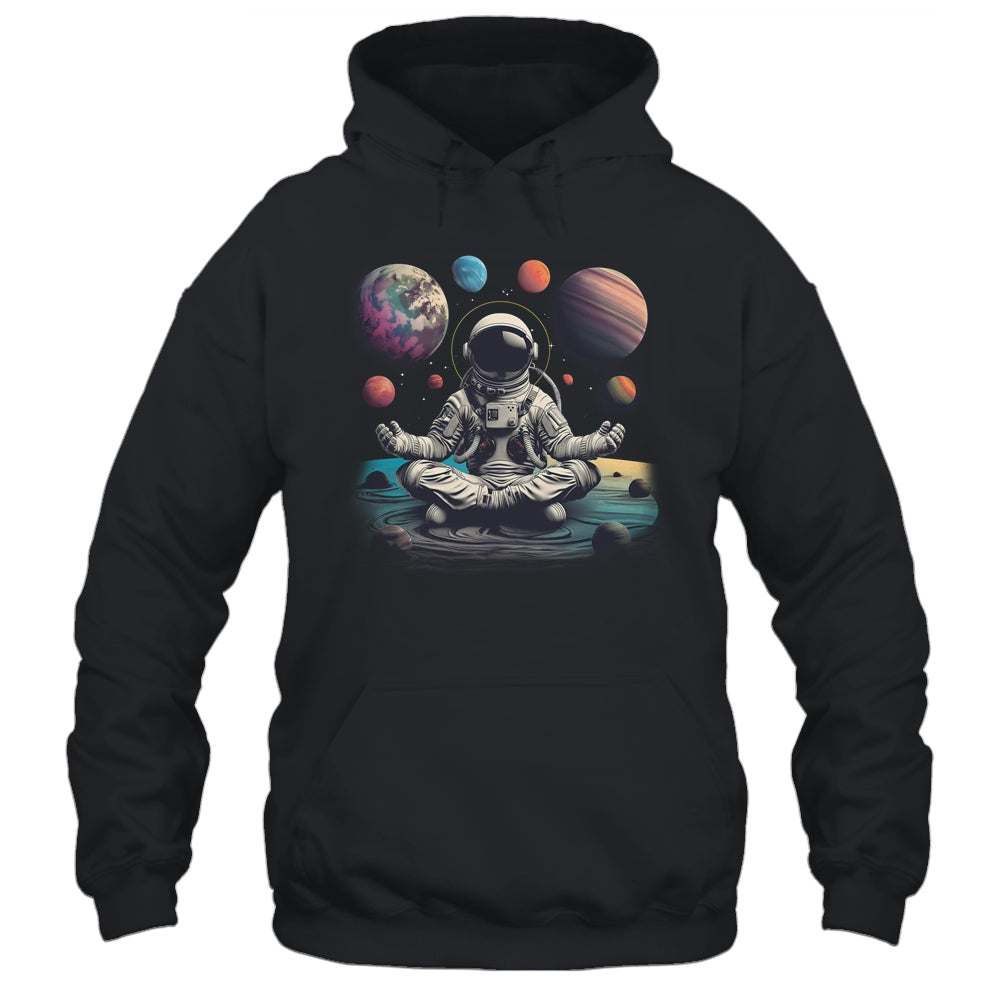 Meditating Astronaut Planets Meditation Outer Space Shirt & Tank Top | siriusteestore
